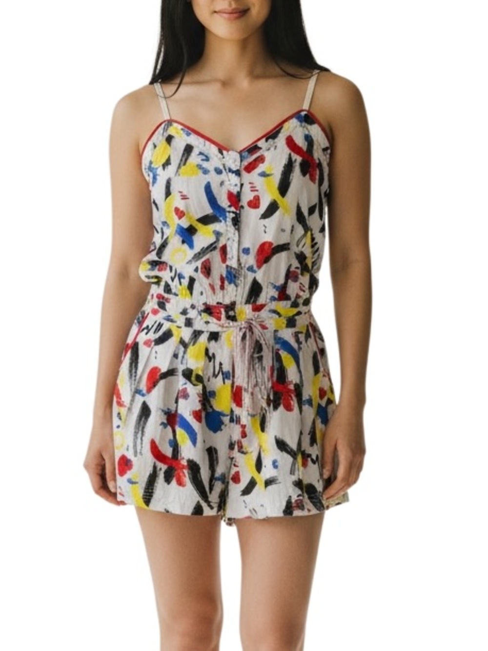 Desigual Abstract Multi Print Short Romper